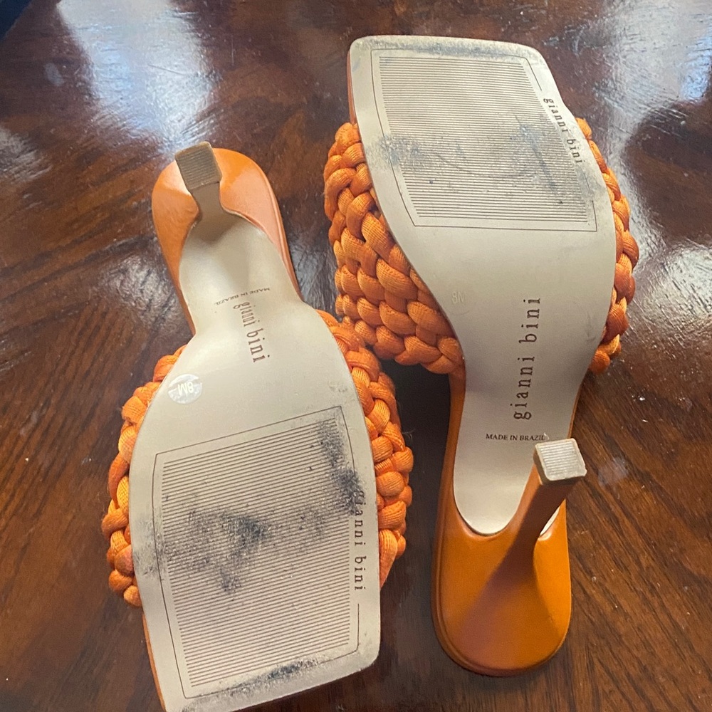 Gianni Bini Bold Orange Heels - Picture 5 of 5